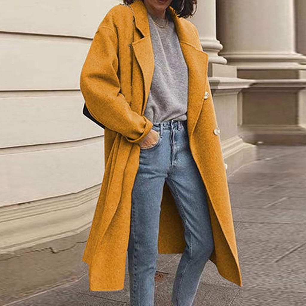 Womens Plus Size Winter Coat Stylish Womens Lapel Solid