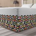 thumbnail image 1 of Black and White Bed Skirt, Kitchen Fruits and Vegetables Nature with Dots Chess Squares Art Design, Elastic Bedskirt Dust Ruffle Wrap Around for Bedding Decor, 4 Sizes, Multicolor, by Ambesonne, 1 of 2