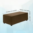 thumbnail image 2 of Stretch Ottoman Cover Rectangular Square Ottoman Slipcover with Elastic for Foot Stool Living Room Bedroom Fit Length 130-160cm / 51.18"-62.99", XL-Large, Dark Brown, 2 of 6