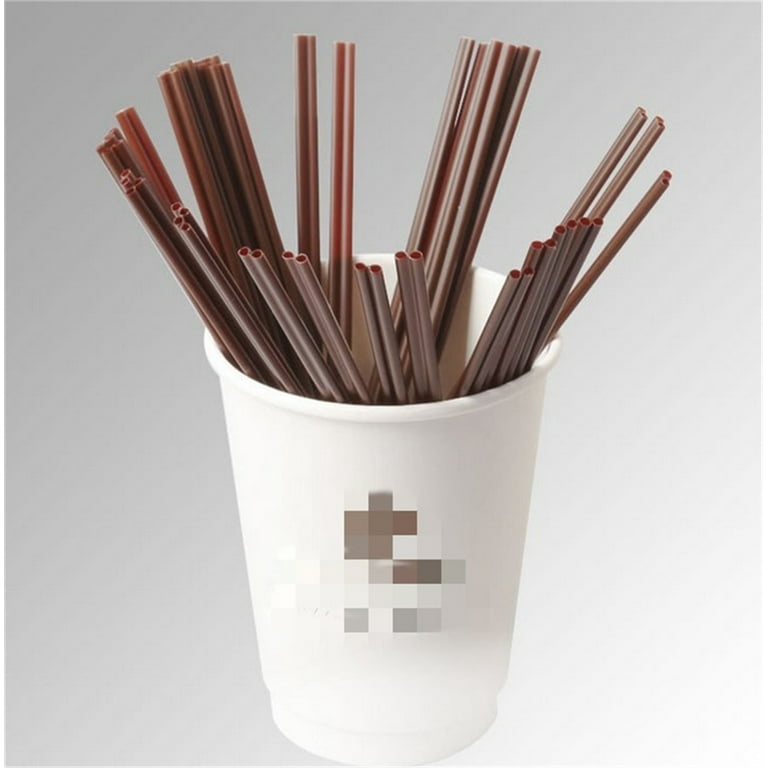 Plastic Coffee Stirrers Sticks, 7 Inch Coffee Stirrer Sip Straws,  Disposable Drink Stirrer Sticks Health and Safety Three-hole Coffee Straw ( Coffee, 50pcs) 