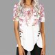 thumbnail image 3 of Blusas de Manga Corta para las Mujeres Botón Impreso Cuello Redondo Top Casual, Blusas para las Mujeres Casual, 3 of 5