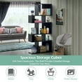 thumbnail image 5 of Giantex Freestanding Ladder Bookcase, 5 Cubes Corner Storage Bookshelf, 5-Layer Organizer Rack Display Cabinet, Black, 5 of 6