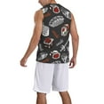 thumbnail image 5 of Easygdp Japanese Sushi Hashi Men's Mesh Basketball Jersey Quick Drying Sleeveless Shirts Fitted Muscle Tank Tops Sport Round Neck T-Shirt - X-Large, 5 of 9