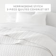 thumbnail image 2 of Noble Linens White Herring Pattern Quilted Coverlet, Twin / Twin XL, 2 of 12