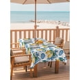 thumbnail image 2 of 52x70 Inch Outdoor Tablecloth with Umbrella Hole Zipper Rectangle Blue Flowers Rectangular Tablecloths Outside Waterproof Yellow Lemons Summer Fruit Pastoral Patio Table Cloth Cover for Picnic Party, 2 of 8