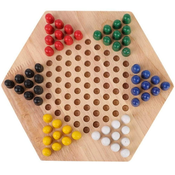 Wooden Educational Board Chinese Checkers Classic Strategy Family Game Play Toy