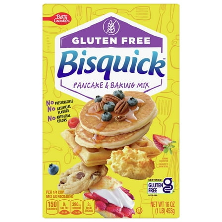 Bisquick Gluten Free Pancake & Baking Mix, 16 oz pack of 2