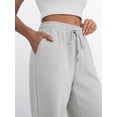 thumbnail image 6 of Womens Wide Leg Sweatpants High Waisted Baggy Lounge Pants Drawstring Flared Joggers with Pockets Light Gray XL, 6 of 7