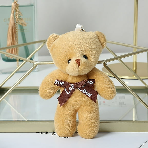 Plush Big Head Bear Doll with Bow Tie Toy for Children 3-6 Year Old for Valentine's Day Birthday Wedding 11*6cm