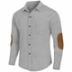 thumbnail image 1 of pstuiky Camisas de manga larga abrigadas para hombre, Camisa informal de manga larga con solapa y botones para hombre top de hombre m, 1 of 5
