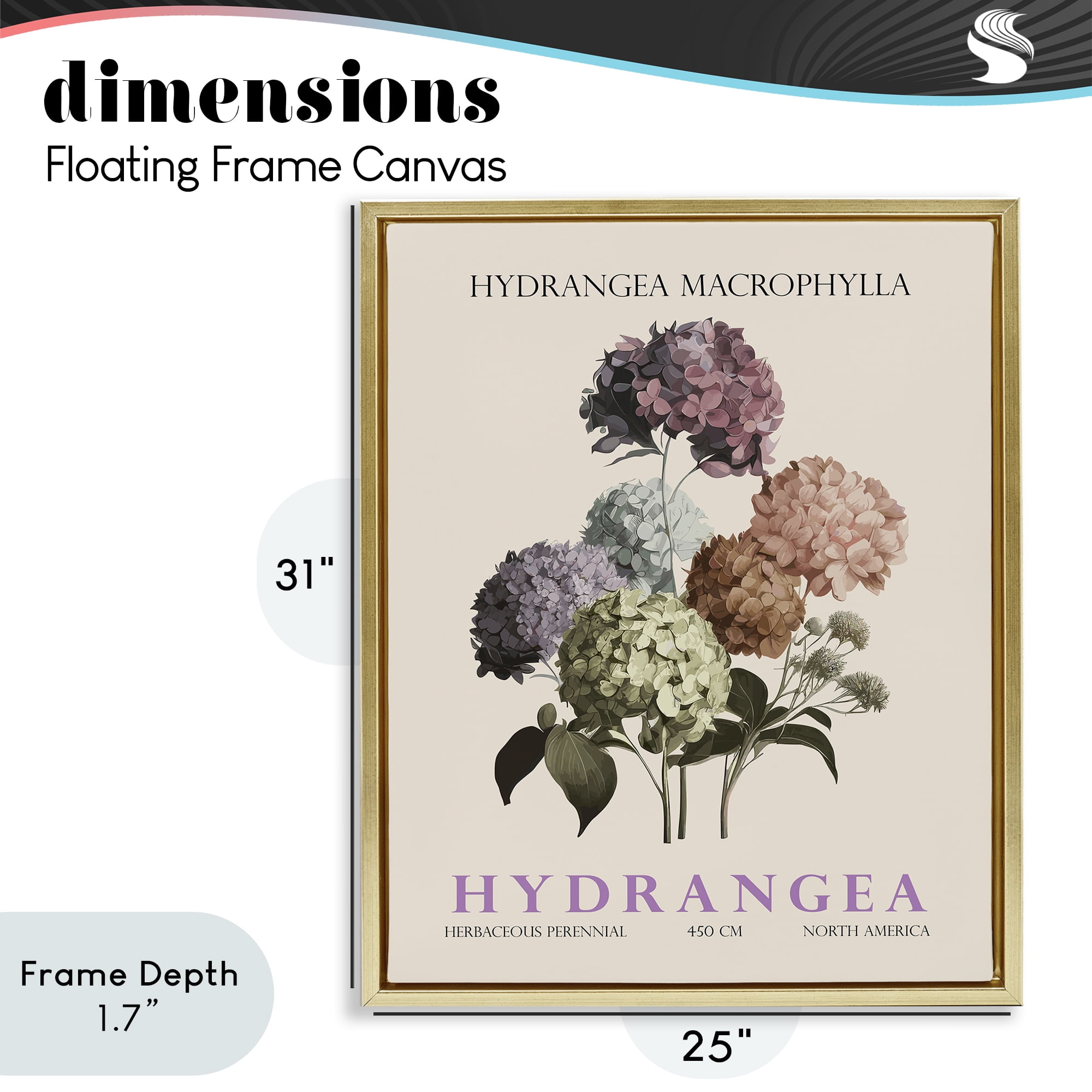 Stupell Industries Nature Hydrangea Bundle Gold Framed Floater Canvas Wall Art, design by Christopher Giampietro