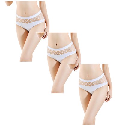 

Womens Underwear Brief Lace Low Waist Knickers Thongs Panties3PC