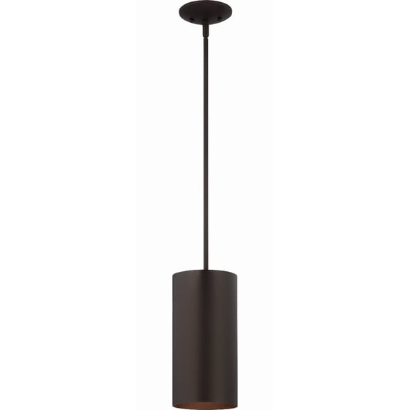 Volume Lighting  1-Light Antique Bronze Aluminum LED Cylinder Pendant