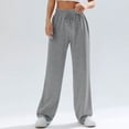thumbnail image 2 of Hearthz Women's Wide Leg Sweatpants High Waist Baggy Flared Pants Drawstring Athletic Joggers Sweat Pants Dark Gray,M, 2 of 6