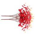 thumbnail image 3 of Ramo de hojas artificiales, decoración de plantas de simulación, centro de mesa, ramo de hojas falsas de boda, rojo 2 piezas seitruly HA7778-02B, 3 of 6