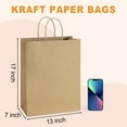 thumbnail image 4 of BagDream 50 Pack Paper Gift Bags 13x7x17 Recyclable Brown Kraft Paper Bags with Handles Bulk Party Bags, Shopping Bags, Retail Bags, Merchandise Bags, 4 of 9