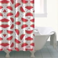 thumbnail image 5 of Summer Party Shower Curtain - Fresh Watermelons Print, Premium Waterproof Fabric with Rust-Resistant Grommets & Included Hooks, 5 of 5