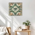 thumbnail image 3 of Green Orange Beige Boho Wooden Wall Clock Silent Non Ticking, Retro Ethnic Tribal Abstract Art Square Wall Clocks Battery Operated, Decor Clock for Home Office, Living Room, Kitchen, 10 Inch, 3 of 9