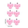 thumbnail image 3 of Homellea 6 Pack Velvet Bow Christmas Ornaments, Soft Bow-Shaped Hanging Decorations for Christmas Tree, Wreath, Garland, Gift Wrapping and Mantel and Holiday Party Display, 2.36 Inch, Pink, 3 of 7