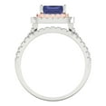 thumbnail image 4 of Clara Pucci 18K White/Rose Gold 3.05 Simulated Tanzanite Engraveable Engagement Ring + Wedding Band Set, 4 of 7