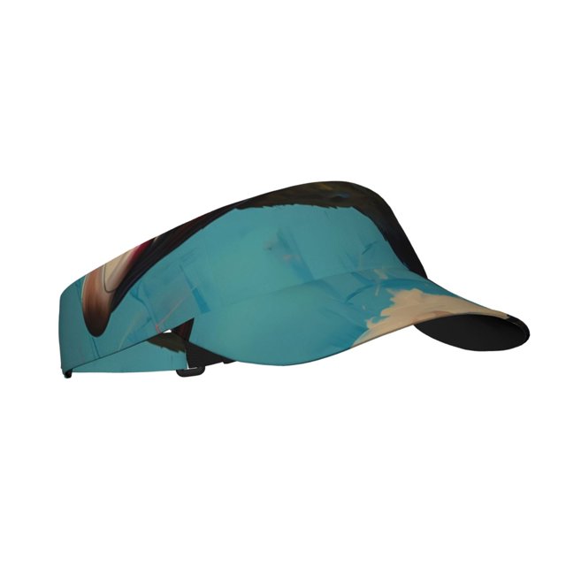Fotbe Blue Watercolor Duck Visera Deportiva con Diseño, Gorra Abierta Ajustable de Algodón para Mujer y Hombre