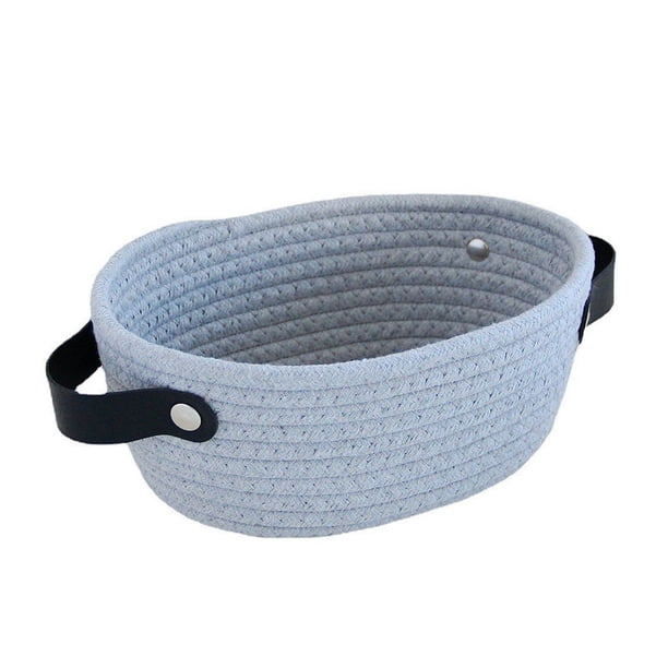 Cesta de almacenamiento Monstrate nórdica con asas algodón tejido a mano Gris S