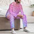 thumbnail image 7 of Naloa Colorful Glitters Men’s Pajamas Set - Long Sleeve Button Down Sleep Shirt and Pajama Bottoms Sleepwear Set-XX-Large, 7 of 7