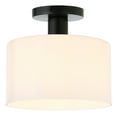 thumbnail image 3 of Evelyn&Zoe 10" Matte Black Metal/Glass Semi Flush Mount, 3 of 6
