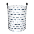 thumbnail image 1 of Balery Cute Shark Cesta de ropa redonda con asas, impermeable, independiente, para ropa, juguetes, dormitorio y familia-Medium, 1 of 6