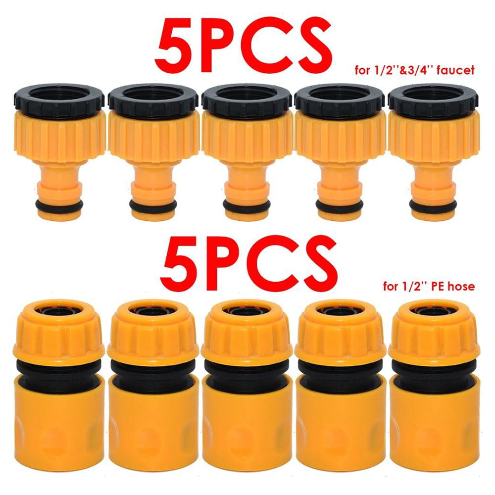 6pcs Set Garden Car Water Hose Pipe Tap Adapter Connector & Fitting Hosepipe 