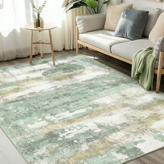 Area Rugs 5x7 for Living Room Bedroom Modern Abstract hine Washable Large Light Green Rug Soft Rug Low Pile Floor Carpet with Non Slip Backing for Dining Room
