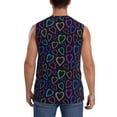 thumbnail image 4 of Lsque Colored Hearts Print Men's Cotton Blend Sleeveless Muscle Shirts (S-3XL)- Moisture Wicking, Odor Protection, UPF 30+,X-Large, 4 of 8