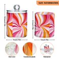 thumbnail image 5 of Yayeee 2 Pack Qtip Holder Bathroom Cotton Swab Canister with Lid Clear Dispenser Set, Swirling Lines, 5 of 6