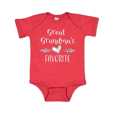 

Inktastic Great Grandmas Favorite- Heart Great Grandchild Gift Baby Boy or Baby Girl Bodysuit