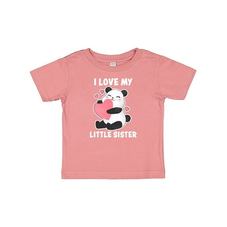 

Inktastic I Love My Little Sister with Panda Illustration Gift Baby Boy or Baby Girl T-Shirt