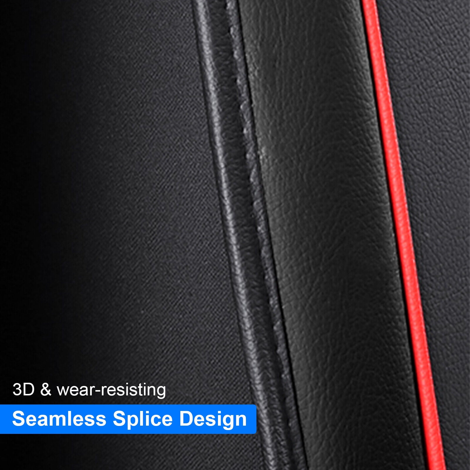 FANOTEK Car Seat Covers for Kia 5-Seat Sedans SUVs, Wear-resistant Leather Cushion Protector with Pillow, Front&Rear Full Set for Rio/ Rondo/ Spectra/ Cadenza/ Forte Koup