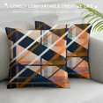 thumbnail image 3 of Acheng Pillow Covers Navy Blue and Orange Plaid Decorative Lumbar Cushion Cases  Buffalo Check Decorative Pillows for Bed with Invisible Zipper Sofa Cushion Cover Car Home Decor White, 3 of 5