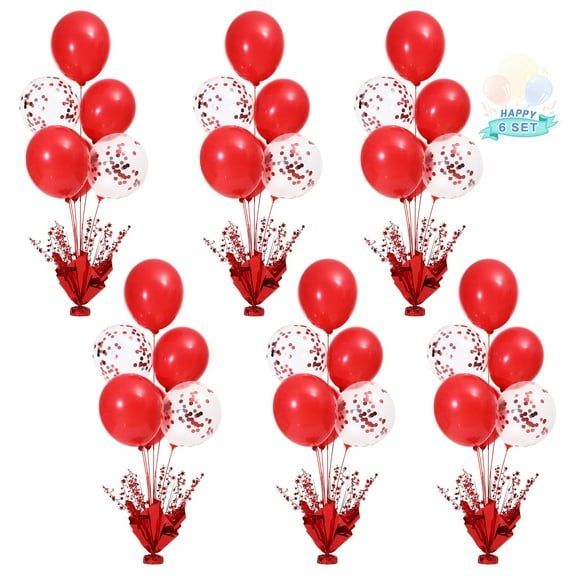 Kit de soporte para centro de mesa con globos, color rojo, para decoración de fiestas