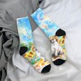 thumbnail image 5 of Bingfone Compression Socks for Women and Men Long Socks for Running Athletic Cycling Nurse- French Bulldog Sunflowers Bubbles, 5 of 6
