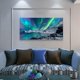 thumbnail image 5 of Pared decorativa de lona grande para salón, decoración de habitación estilo granja, pintura mural de paisaje aurora azul, arte decorativo para interiores, 5 of 6
