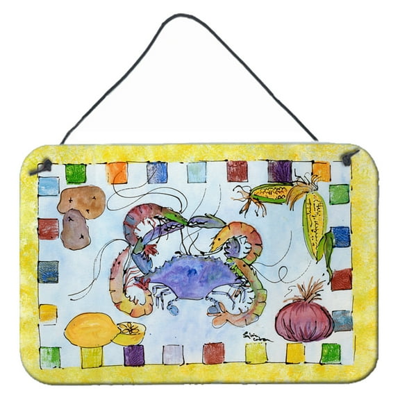 Carolines Treasures 8068DS812 Crab Wall or Door Hanging Prints 8HX12W multicolor