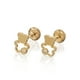 thumbnail image 2 of Aretes de oro 14K GIALLO broquel Flor oro blanco amarillo y circonia, 2 of 2