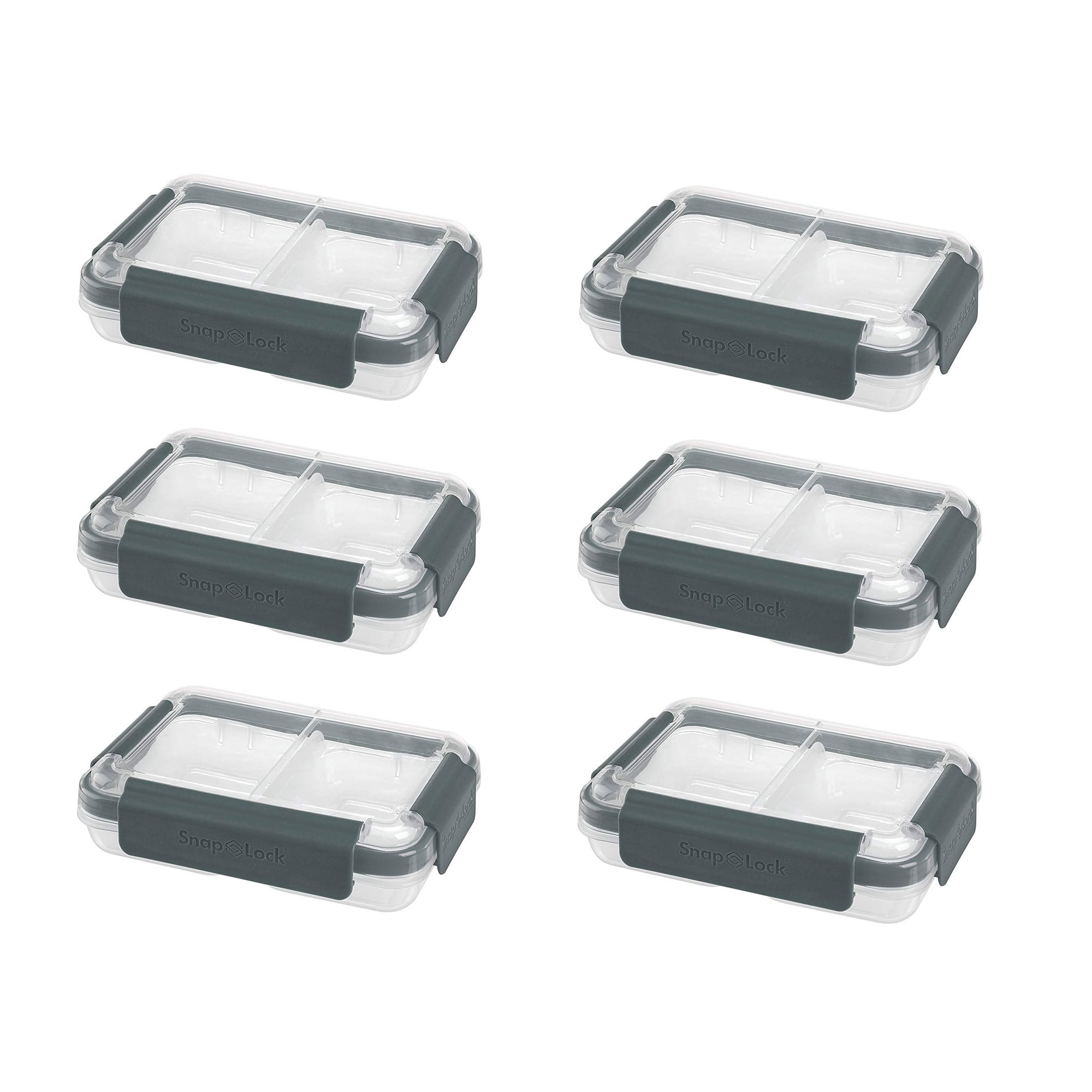 Progressive International Snaplock Split To Go Food Container, Gray (6