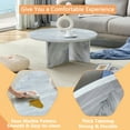 thumbnail image 6 of Gzxs Modern MDF Coffee Table in White Marbling Finish, 31.5" Circle Center Table with Thick Desktop and Sturdy Base, Easy Assembly, 6 of 9
