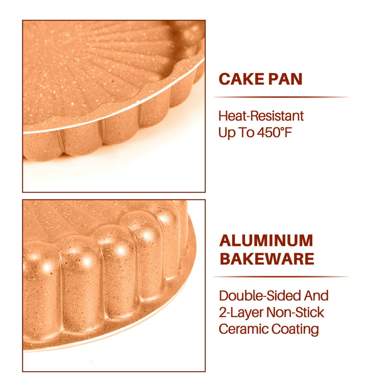 Cake Pan,Non-Stick Coating,Aluminium Charlotte Cake Mold, 9.5Inch A 