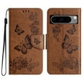 thumbnail image 2 of Feishell Wallet Case for Google Pixel 9 / 9 Pro,Retro PU Leather Butterfly Embossed Pattern Full Protection Anti-Scratch Magnetic Clasp Flip Holder Card Slots & Cash Pocket Phone Cover,Brown, 2 of 9