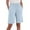 Light Blue, variant on DDAPJ pyju Summer Shorts for Women Linen Bermuda Shorts Drawstring High Waisted Knee Length Short Pants with Pockets Wine S