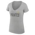 thumbnail image 2 of Women's G-III 4Her by Carl Banks  Gray Pittsburgh Pirates Dot Print V-Neck Fitted T-Shirt, 2 of 3