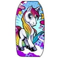 thumbnail image 3 of PMU 33 Inch Unicorn Printed Bodyboard - Lightweight Wrist Leash Slick Bottom Boogie Board for Beach, Sea & Pool - Surfing Board for Kids, Teens & Adults Wave Conditions Pkg/1, 3 of 9