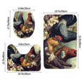 thumbnail image 2 of Chicken Vintage Colorful Hens 3-Piece Bathroom Rug Sets - Non-Slip Bath Mat 31.5"x19.7" with U-Shaped Contour Mat Toilet Lid Cover, 2 of 5
